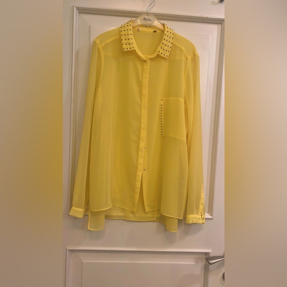 PENNY BLACK Yellow Studded Blouse